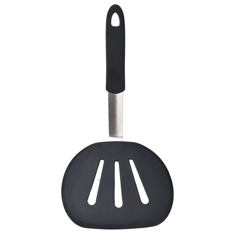 Chef Wide Round Spatula Flexible Silicone Spatula Heat Resistant for Pancake Eggs and More,Black-image-OPC-PMHGQ68-NEW