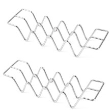Taco Holders set of 2, Stainless Steel Taco Shell Holder Stand, Holds 4 Tacos Each