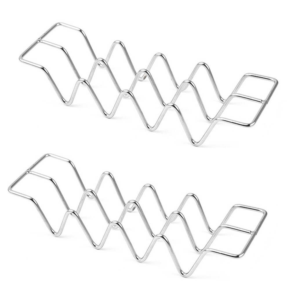 Taco Holders set of 2, Stainless Steel Taco Shell Holder Stand, Holds 4 Tacos Each-image-OPC-PMHGQJ8-NEW
