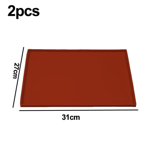 2pcs - Coffee colored silicone Swiss roll baking tray mat 2