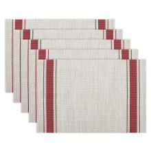 A set of washable PVC anti-slip wear-resistant heat-resistant placemats with 5 placemats, suitable for family restaurants, 30 x 45cm.