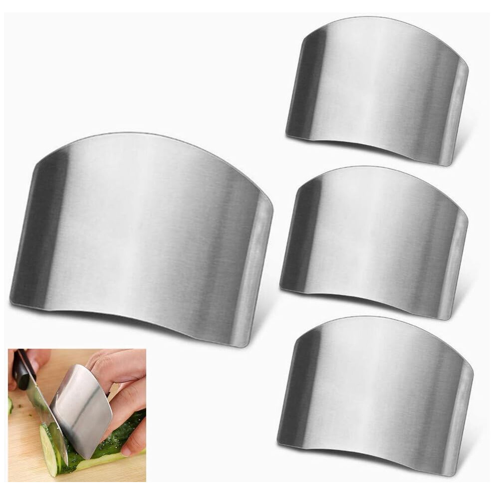 4 Pack Finger Guards for Safe to Slice Vegetables Fruit Stainless Steel Finger Hand Protector for Cutting Meat Chef Kitchen Tool Gadgets