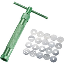 Clay Presses, Clay Crafts, Stainless Steel Sugarpaste Extruder, Fondant Press with 20 Molds, Decoration Tool Baking Baking Tool