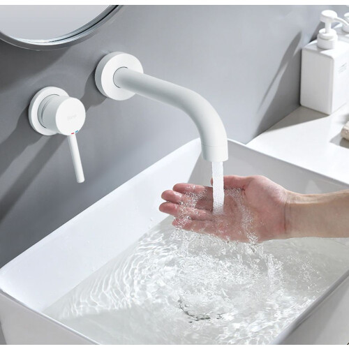 Robinet Encastré Rea Lungo White Mat + Box 1