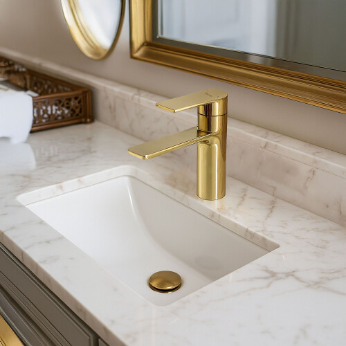 Robinet De Lavabo Rea Storm Gold Low 1