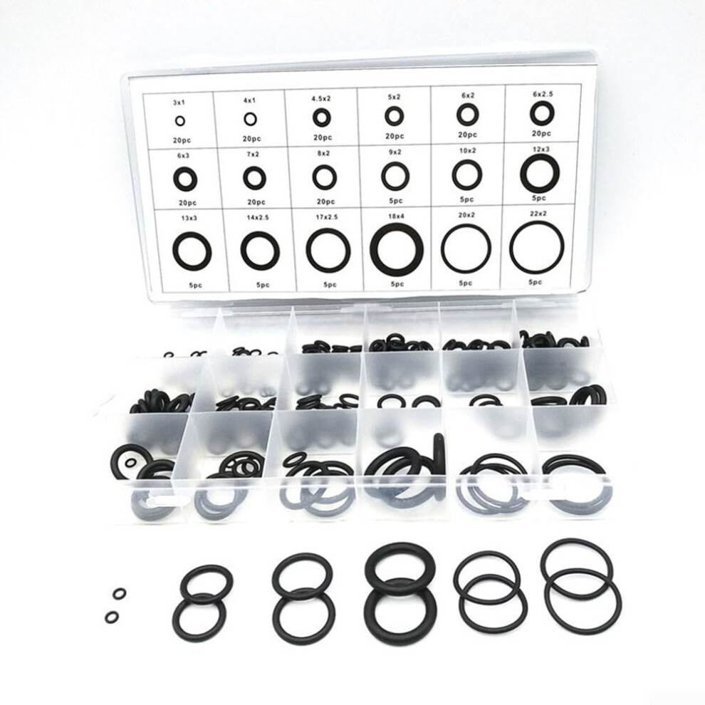 Nitrile O Ring 225-Piece Assortment Kit For Automotive, Industrial, And Household Use Assorted Sizes Buna-N 9105992804542