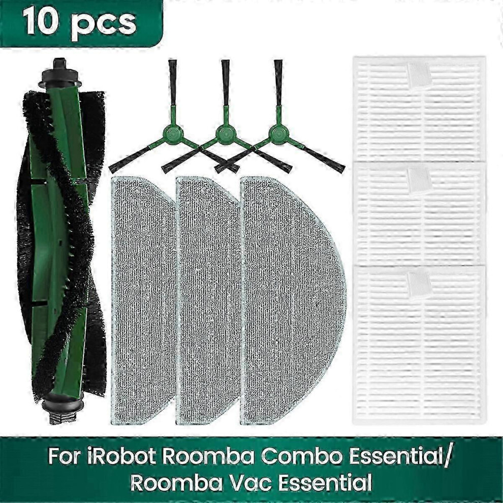 Kikidex (As Show, One Size) Irobot Roomba Combo Essential Vacuum & Mop Accessories - Side Brush & Hepa Filter For Roomba Essential