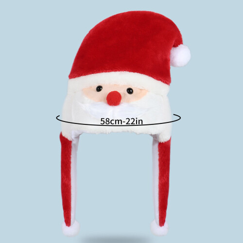 Pelzige Weihnachtsmannmütze mit Schnurrbart, perfekt für 1