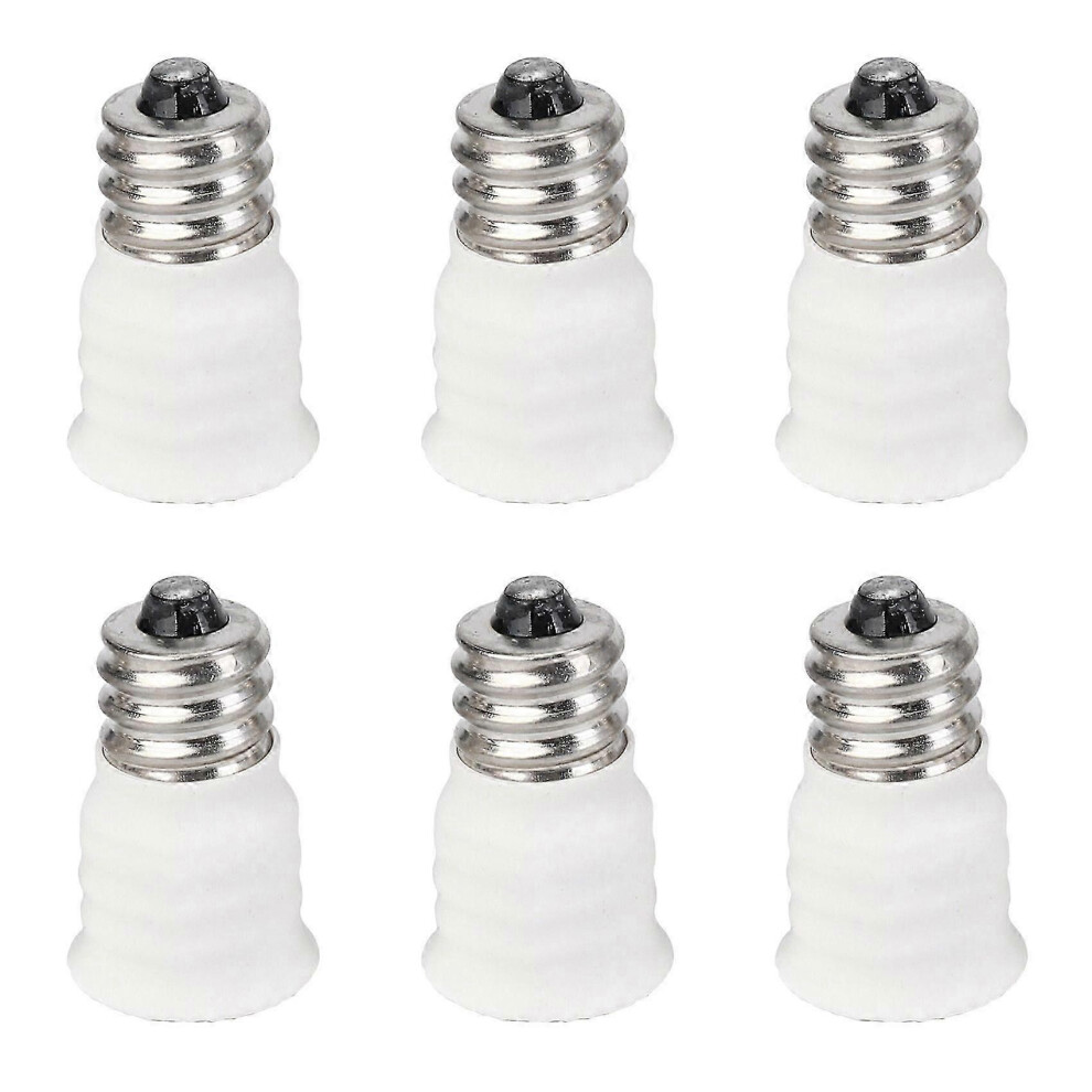 Kikidex (As Show, One Size) 6-Pack E12 To E14 Bulb Converter Led Light Holder Lamp Adapter Socket Changer White
