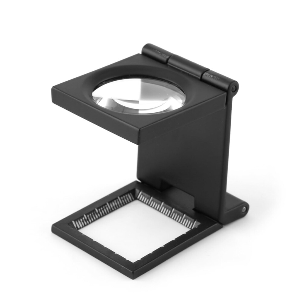 Zinc Alloy Folding Magnifier With Scale 10X Magnification For Watch Industry Jeweler Pocket Or Purse