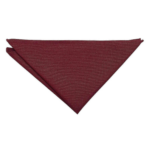 (As show, One size) Burgundy Plain Matte Pocket Square
