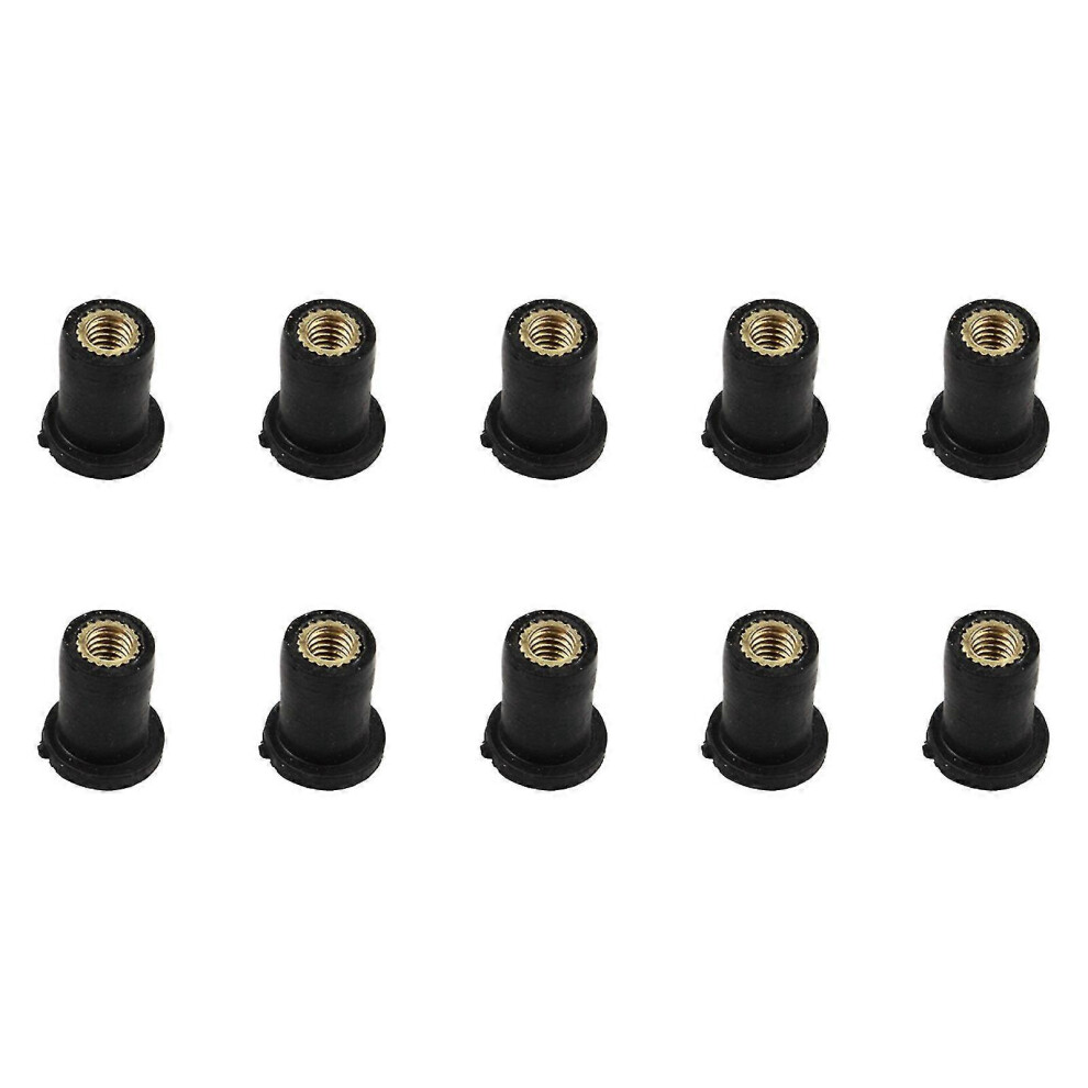 Kikidex (As Show, M4) 10Pcs M4/M5/M6 Rubber Well Nut Windscreen Fairing Bolt Kit For Motorcycle