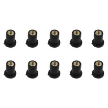 (As show, M5) 10pcs M4/m5/m6 Rubber Well Nut Windscreen Fairing Bolt Kit For Motorcycle