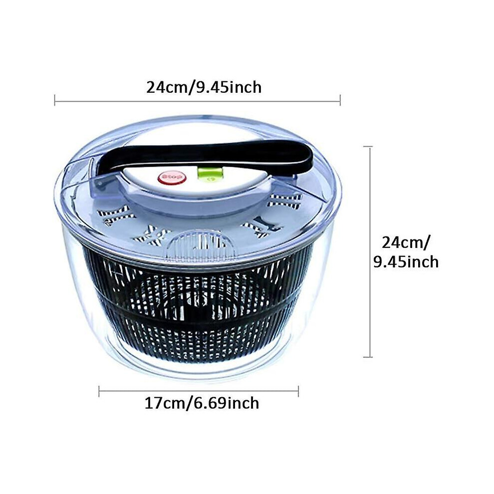 Kikidex (As Show, One Size) Salad Spinner, Large Fruit And Vegetable Dryer, Quick Dry Design Dry Stop And Drain Lettuce With Ease