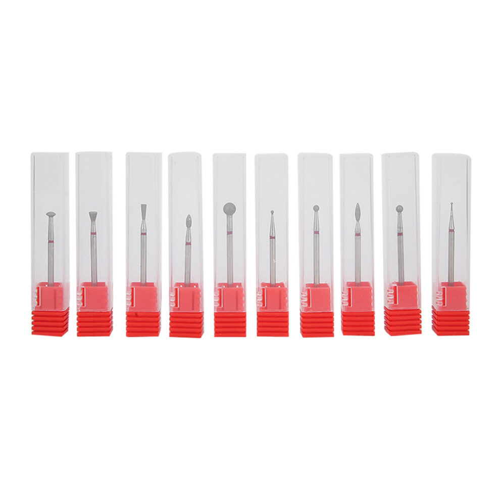 (Type A) 10Pcs Nail Drill Bits Polishing Burr Manicure Pedicure Tool Set Type B 461605161730