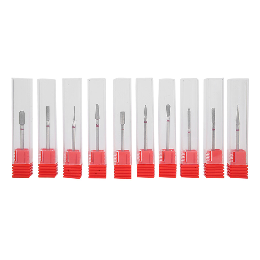 (Type B) 10Pcs Nail Drill Bits Polishing Burr Manicure Pedicure Tool Set Type B 461605161723