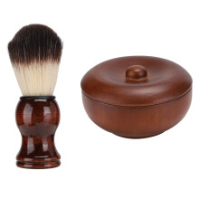 (Shaving Brush + Shaving Soap Bowl) Kit Barba Uomo Ciotola Sapone Spazzola Morbida