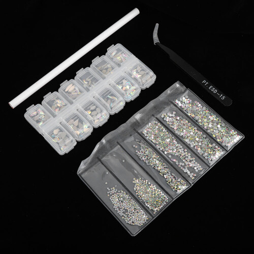 (4pcs/Set) 4x Nail-Art-Zange mit Punktierstift Set 2