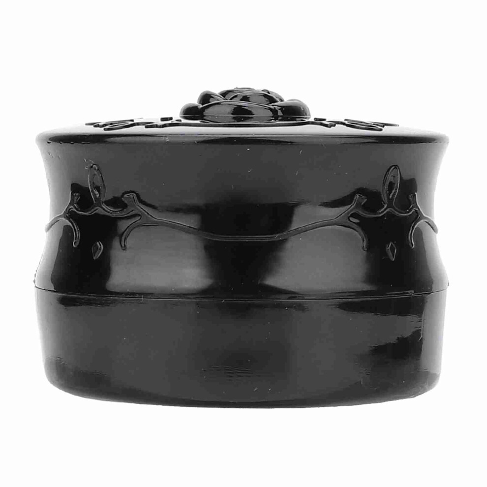 Black Vintage Rose Empty Makeup Powder Dispenser Box With Puff