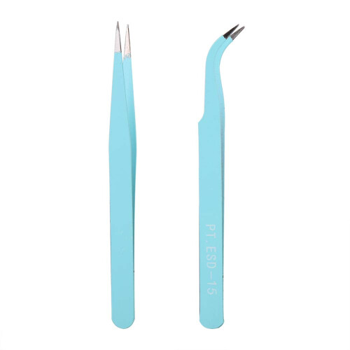 2x Edelstahl-Nagelzange, antistatisch, blau 1
