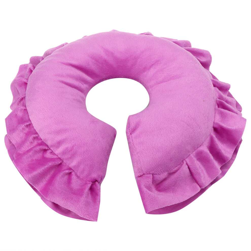(Purple Red) U Shape Detachable Face Pillow for SPA Salon Massage Bed