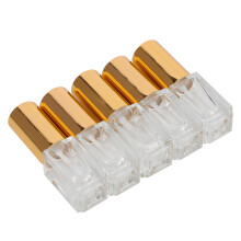 (3ml+Gold Head) 5ml Glas Parfüm-Sprayflasche Nachfüllbar Reise-Aromatizer Gold