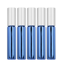 (Royal Blue) 5pcs Empty Glass Roller Ball Bottle Perfume Dispenser Royal Blue