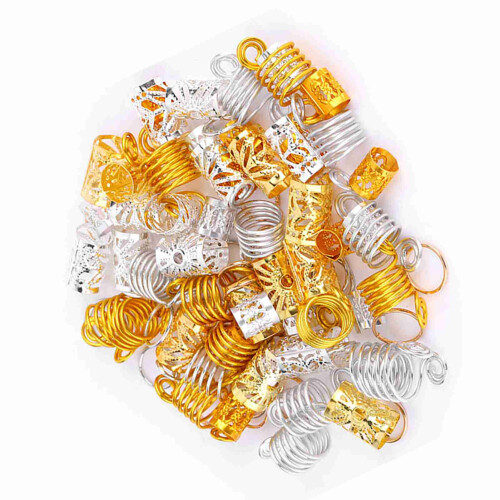 90x Haarzöpfe-Ringe Dreadlock 3-fach Clips Loops 2
