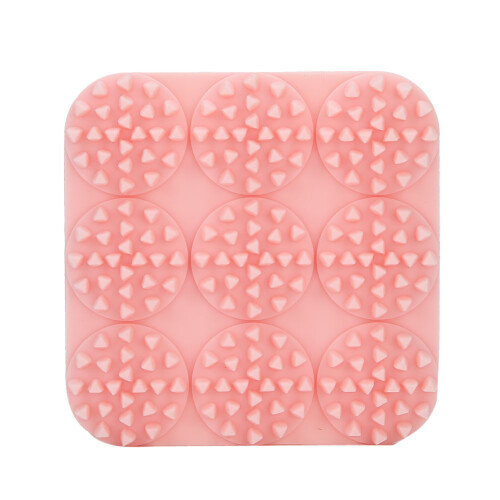 (Pink) Siliconen shampoo borstel massage
