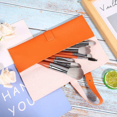 (Auburn) 10pc Cosmetic Makeup Brush Set with Bag 2