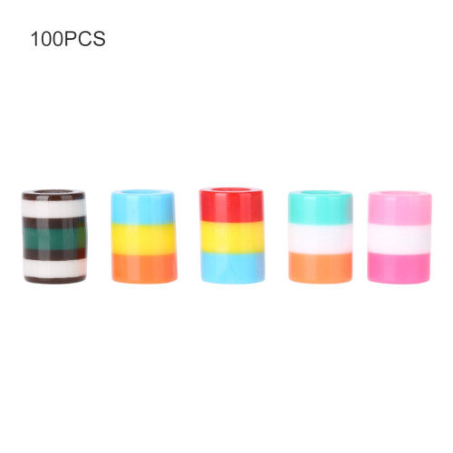 100x bunte Haarzopf-Resin-Ringe & Cuffs 1