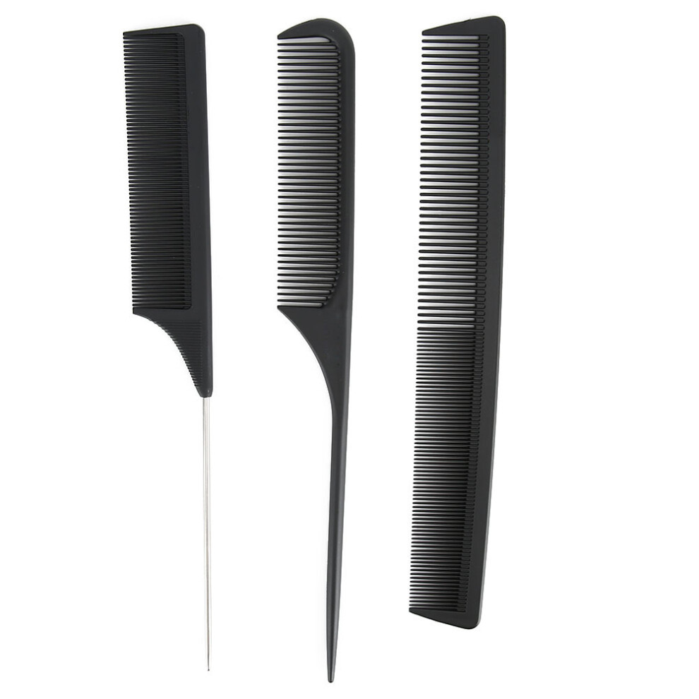 (Set) 3pcs Hair Styling Comb Anti Static Carbon Fiber Tail Set