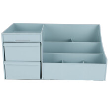 (Blue) Professionele make-upkoffer met lade (blauw)