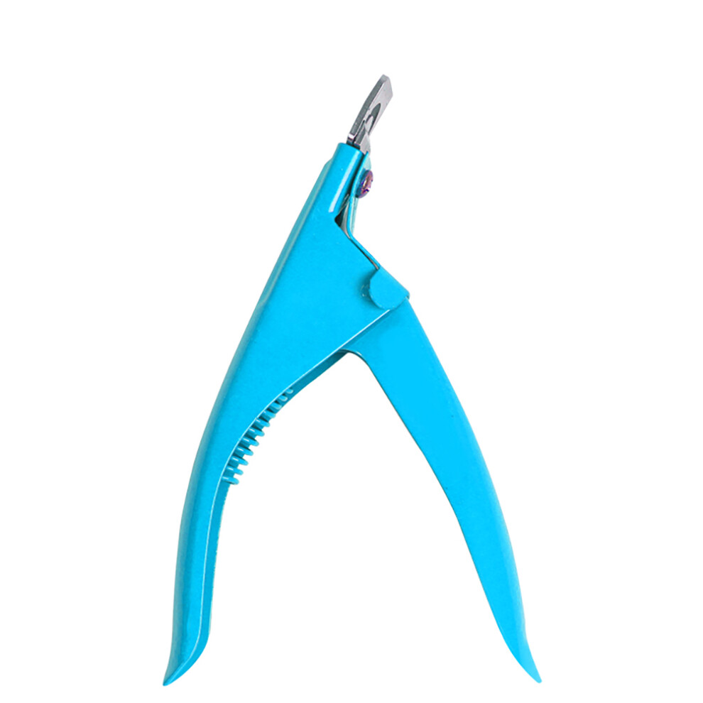 Fake Nail Scissors U-shaped Manicure Tool (Blue)