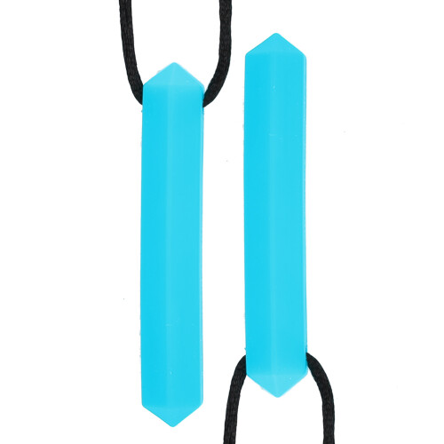 (Sky Blue) 2pcs Silicone Teether High Temp Waterproof Sky Blue 1