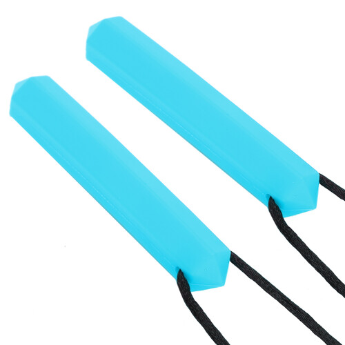 (Sky Blue) 2pcs Silicone Teether High Temp Waterproof Sky Blue 2