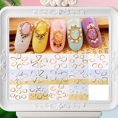 500Pcs Metal Hollow Out Nail Art Patch #14