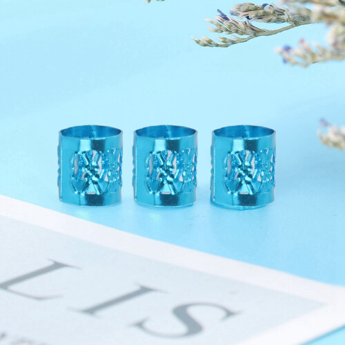 100 Stk. Verstellbare Haar-Flechtenringe Blau Zubehör 2
