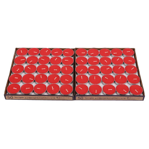(Red) 100pcs Aromatherapy Candles White Decoration
