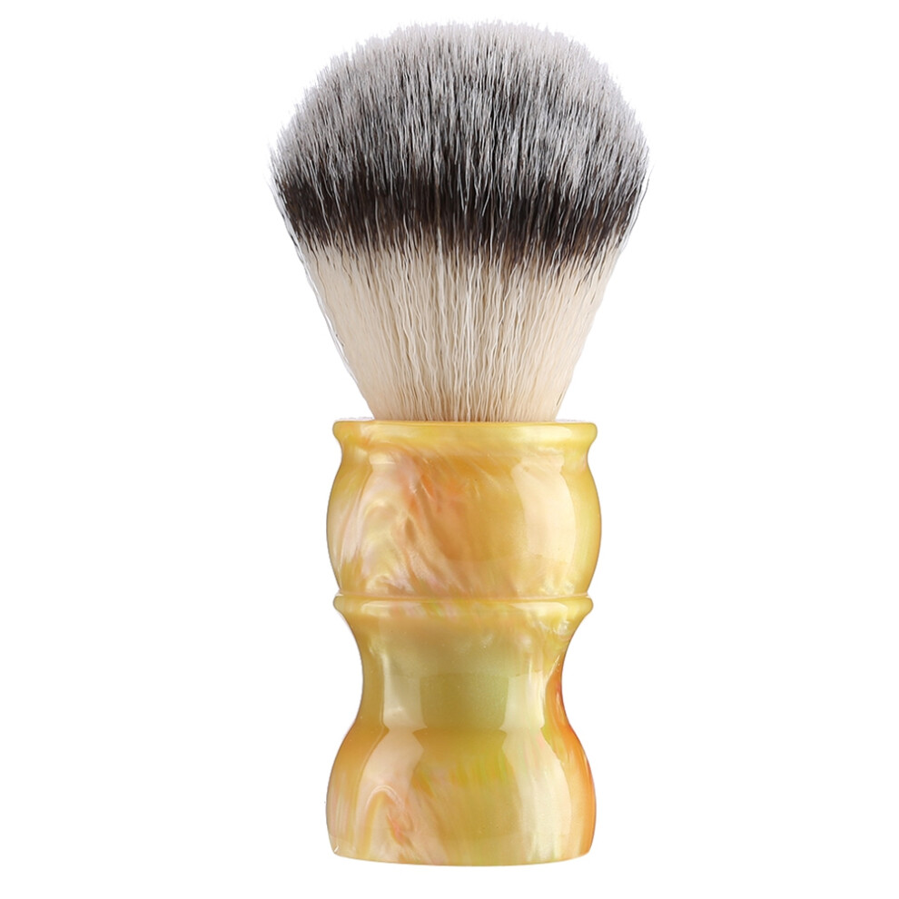 Yellow Professional Manual Beard Shaving Brush Dense Nylon Hair