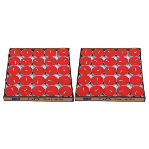 (Red) 100pcs Aromatherapy Candles White Decoration 2