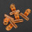 5pcs C-Curve Nail Clips Multifunctional Plastic Orange 3