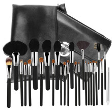 26delige zachte wol make-up kwastenset met tas