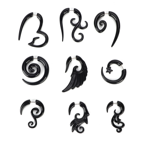 9pcs Acrylic Punk Earrings Studs Set 1