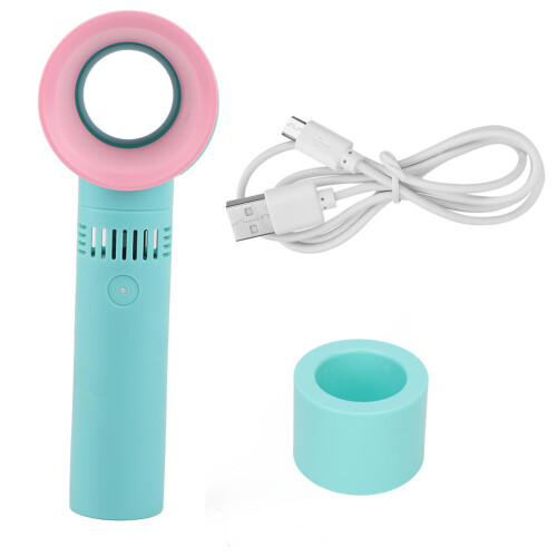 Ventola USB ricaricabile senza lame per ciglia, blu