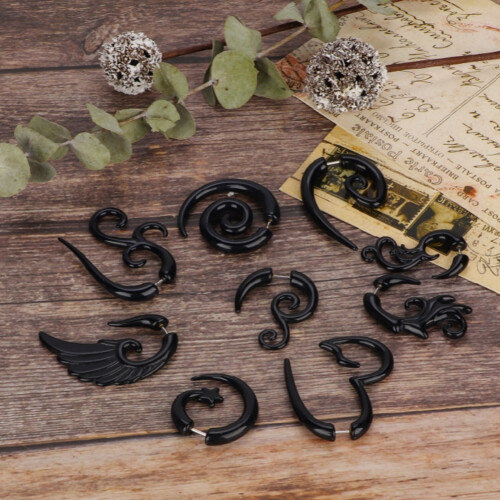 9pcs Acrylic Punk Earrings Studs Set 2
