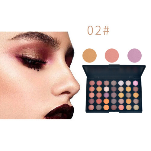 35 Farben wasserfester matte Glitter Lidschatten 2#