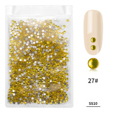 1440 Stk. Bunt Glas Nieten Nagelkunst Zitronengelb