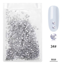 1440 Stk. Bunt Glas Nieten Nagelkunst Silbererz