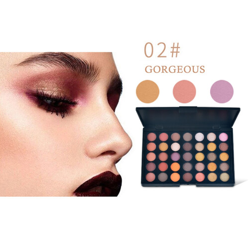 35 Farben wasserfester matte Glitter Lidschatten 2# 1